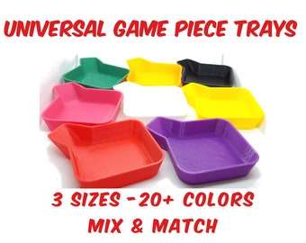 Universal Game Piece Holder and Token Trays