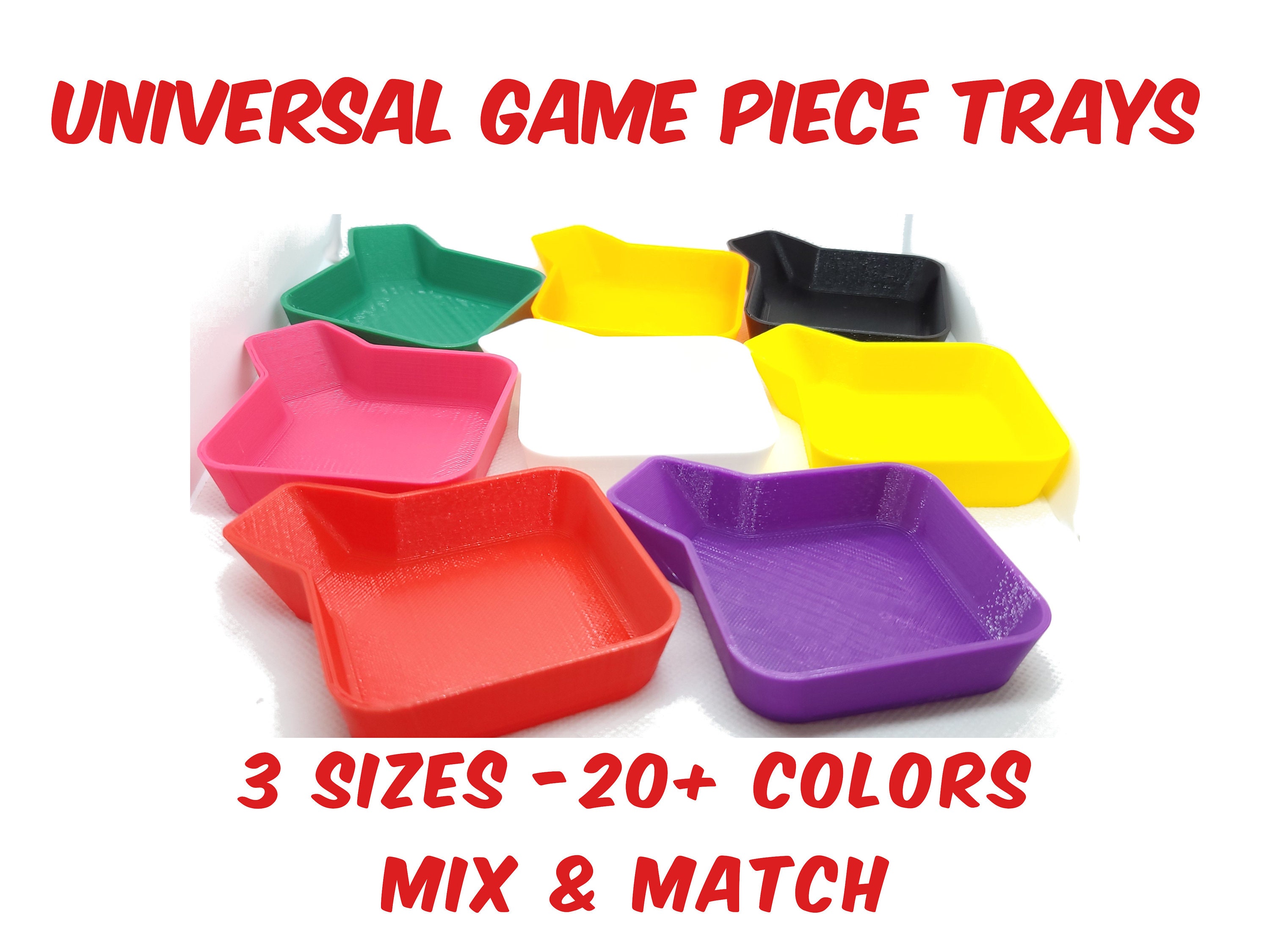 Universal Game Piece Holder and Token Trays