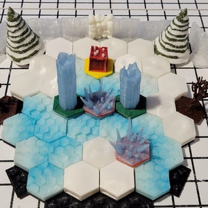 Azulejos de nieve/glaciar/agua/carbón para el sistema modular de azulejos OpenLock - Frosthaven, Gloomhaven, Jaws of the Lion, Table Top RPG