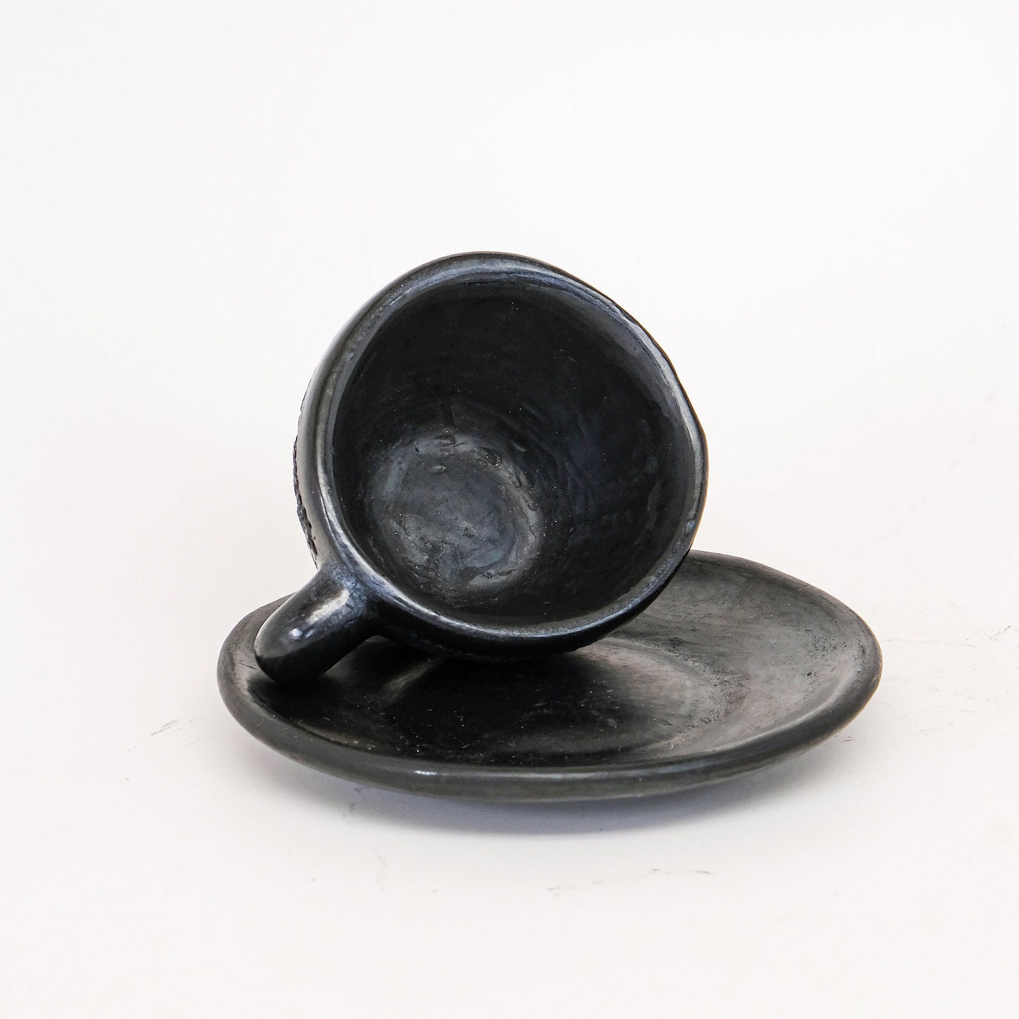 Black Espresso Cup and Saucer Set Unique Handmade Pottery Etsy UK