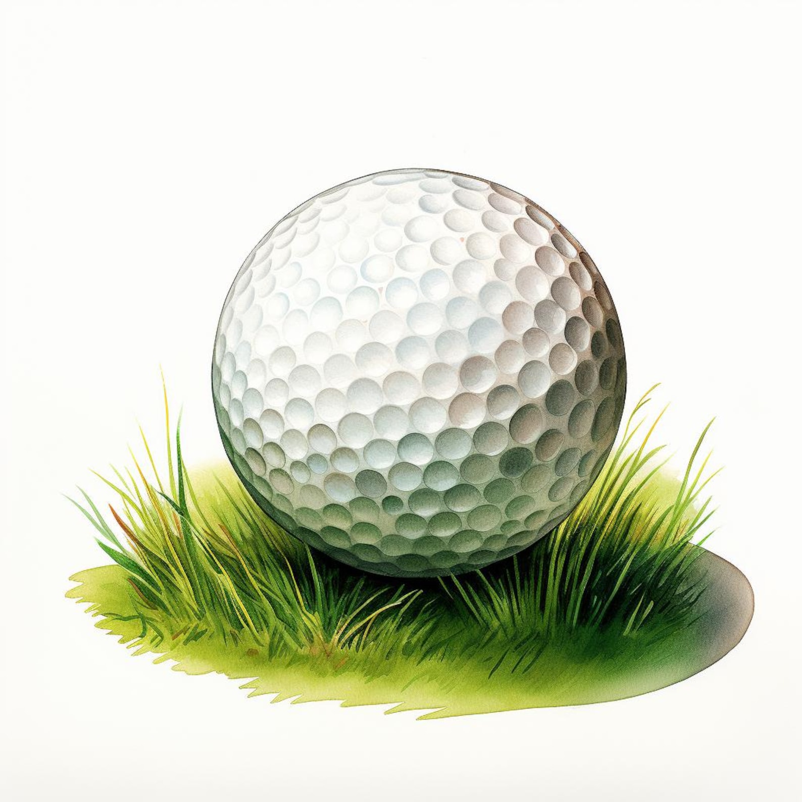 Golf Ball, Printable Watercolor Clipart, 10 High Quality Watercolor ...