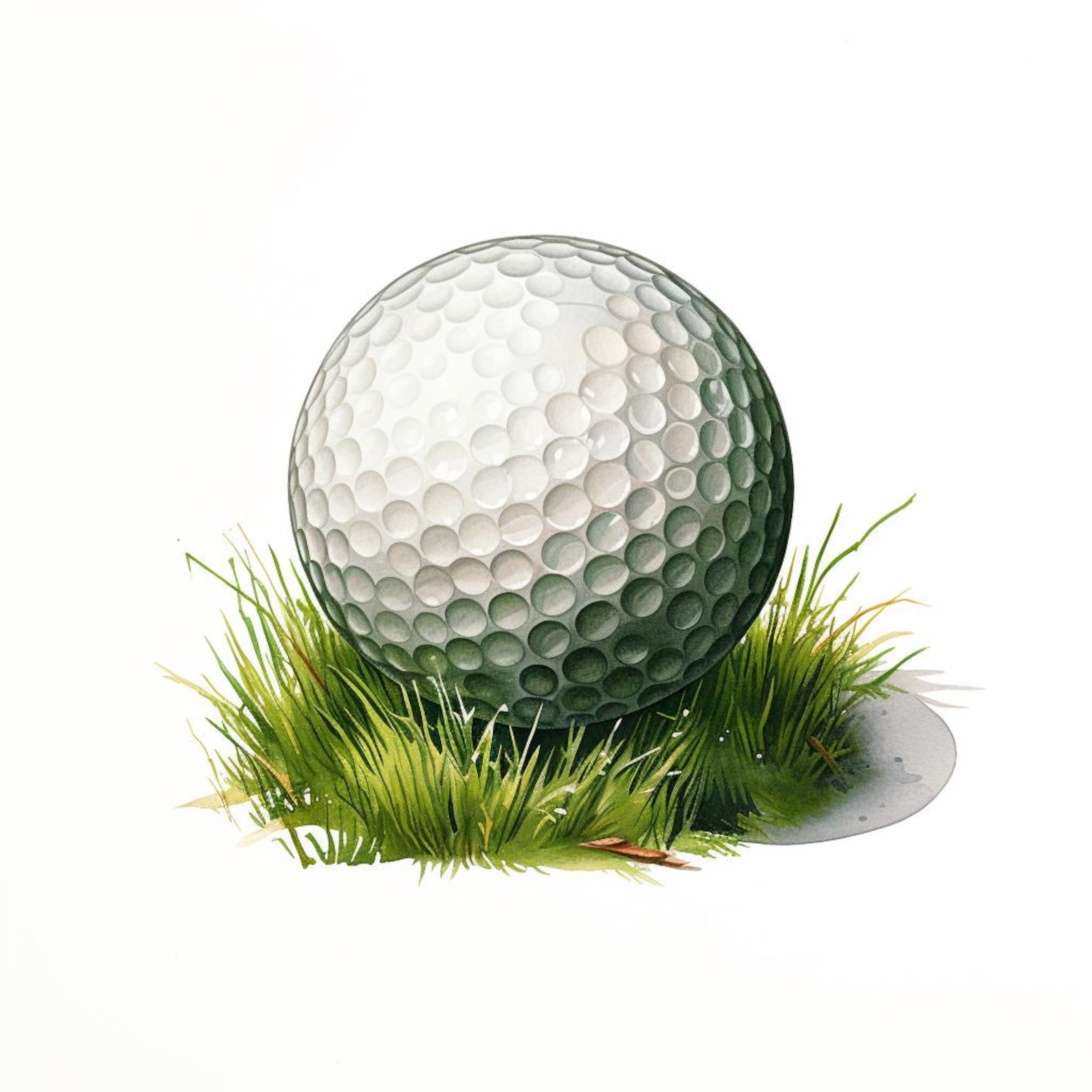 Golf Ball, Printable Watercolor Clipart, 10 High Quality Watercolor ...