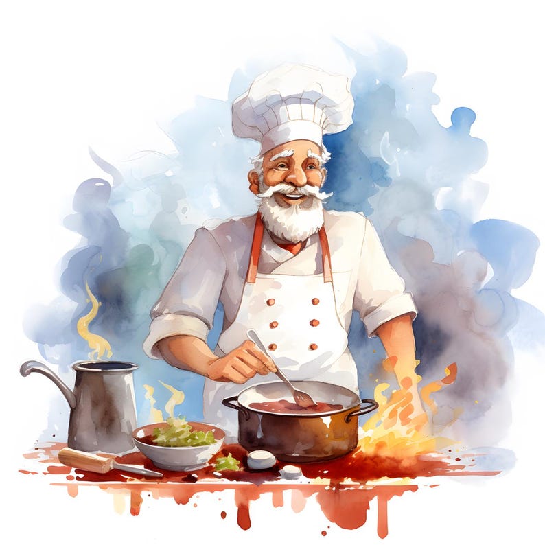 Happy Chef , Smiling Cook , Cute Kitchen Character, Printable ...
