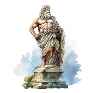 Antique Statue, Classical Sculpture, Printable Watercolor Clipart Bundle, 10 High Quality Watercolor JPGs, Paper crafts, Card Making