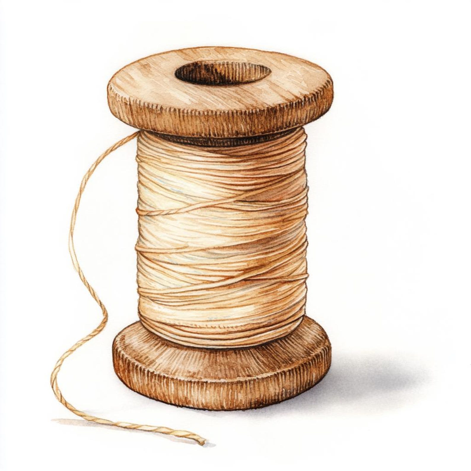 Skein of White Thread, Printable Watercolor Clipart, 10 High Quality ...