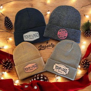 Custom Logo Beanies: Bulk Leather Patch Winter Hats