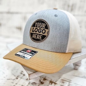 Custom Logo hat, Bulk Custom leather Patch Hat, Bulk hats, Leather patch hat, logo hat, business merch, Gift, Holiday, Christmas, Birthday