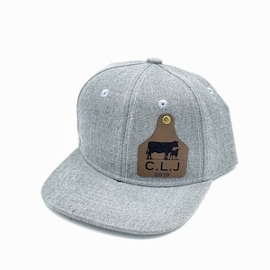 Toddler Cattle Tag Hat, Kids, Cattle Tag Hat, Custom infant hat, Cattle tag hat, Child hat, baby hat, Leather Patch Hat