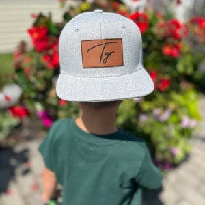 Custom Hat with Name,Toddler Hat, Custom infant hat, Signature, Hat, baby hat, Leather Patch Hat, Gift, Holiday, Christmas, Birthday