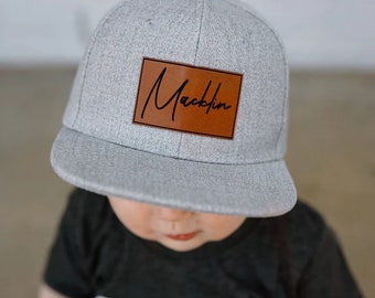 Custom Leather Patch Kid Hat: Personalized Baby Toddler Hat