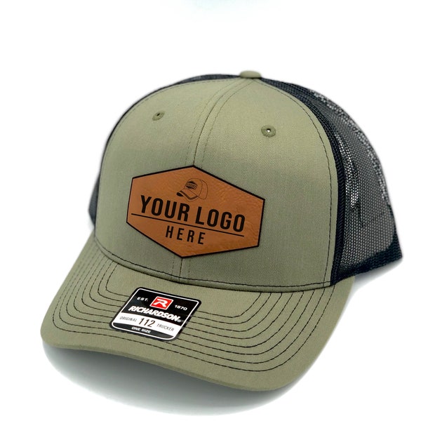 Custom Logo hat, Bulk Custom leather Patch Hat, Bulk hats, Leather patch hat, logo hats, business merch, Gift, Holiday, Christmas, Birthday