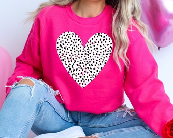 Valentine Heart Distressed - Heart, Sweatshirt, Valentines Day, Holidays, Gifts, Heart Sweatshirt, Valentines Sweatshirt