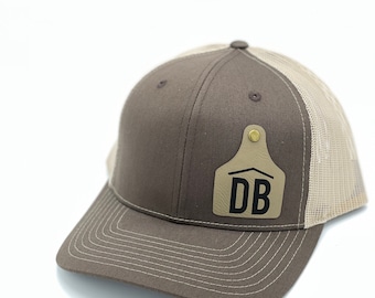 Custom Leather Cattle Tag Patch Hat: Personalized Logo Cap