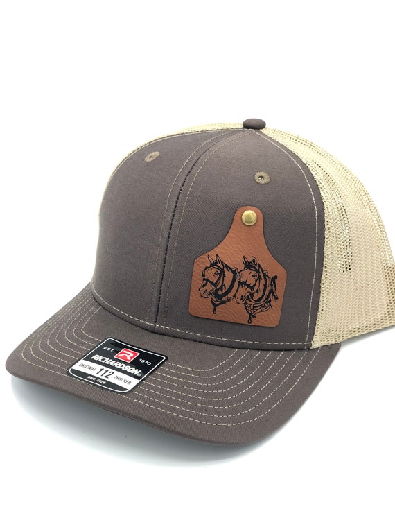 Custom Cattle Tag Hat Hat Cap Leather 