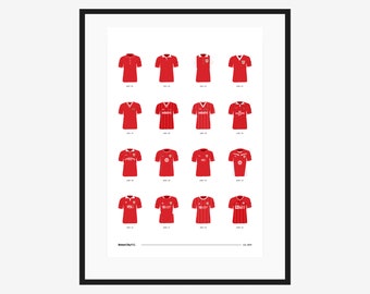 Bristol City FC Classic Kits Poster – Football History Art (A3/A4)