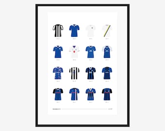 Rochdale AFC Classic Kits - 1907 to 2021 - A3/A4 Poster - Football Team Gift
