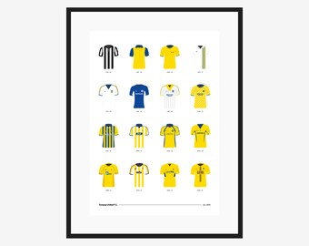 Torquay United FC Classic Kits - 1921 to 2021 - A3/A4 Poster - Football Team Gift