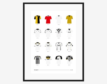 Port Vale FC Classic Kits - 1907 to 2021 - A3/A4 Poster - Football Team Gift