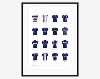 Ross County FC Classic Kits - 1929 to 2021 - A3/A4 Poster - Football Team Gift