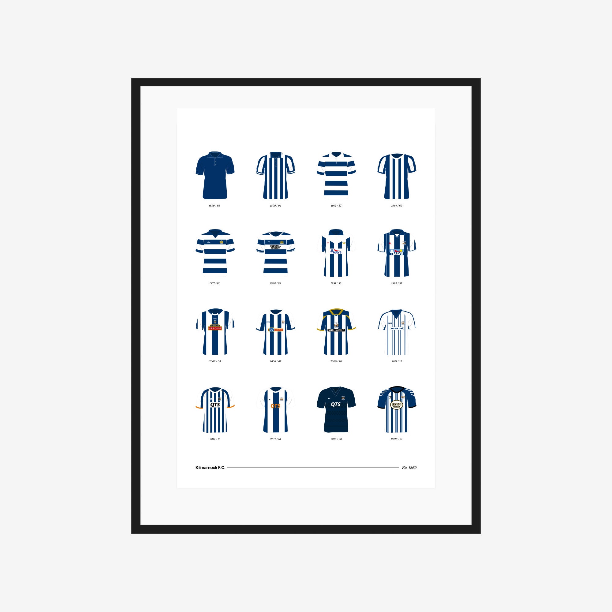 Kilmarnock FC Classic Kits 1890 to 2021 A3/A4 Poster Etsy UK