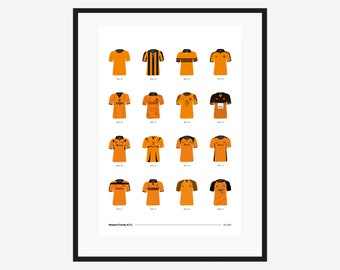 Newport County AFC Classic Kits - 1912 to 2021 - A3/A4 Poster - Football Team Gift