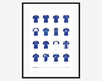 St Johnstone FC Classic Kits - 1884 to 2021 - A3/A4 Poster - Football Team Gift