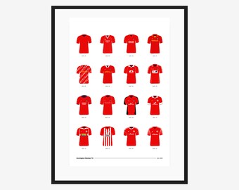 Accrington Stanley FC Classic Kits - 1970 to 2021 - A3/A4 Poster - Football Team Gift