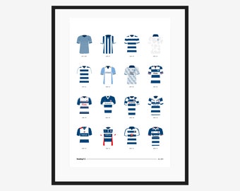 Reading FC Classic Kits - 1871 to 2021 - A3 Poster - Football Team Gift