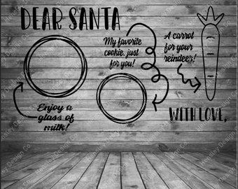 Christmas Dear Santa Cookies and Milk Tray Design