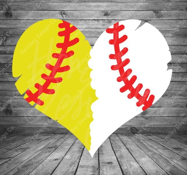 Baseball Softball Heart Design SVG PNG DXF - Etsy