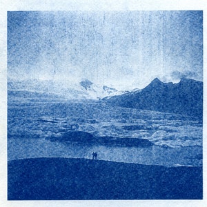 Digital Cyanotype Print, Modern Art, Wall Art, Iceland Poster image 2