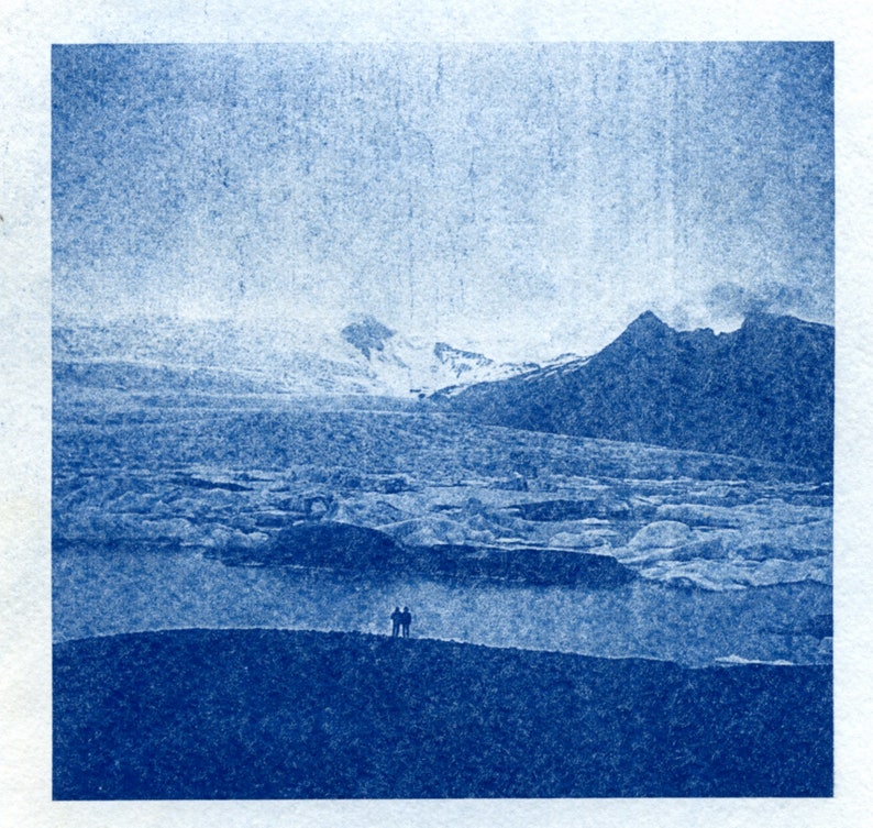 Digital Cyanotype Print, Modern Art, Wall Art, Iceland Poster image 2