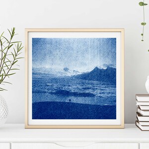 Digital Cyanotype Print, Modern Art, Wall Art, Iceland Poster image 1
