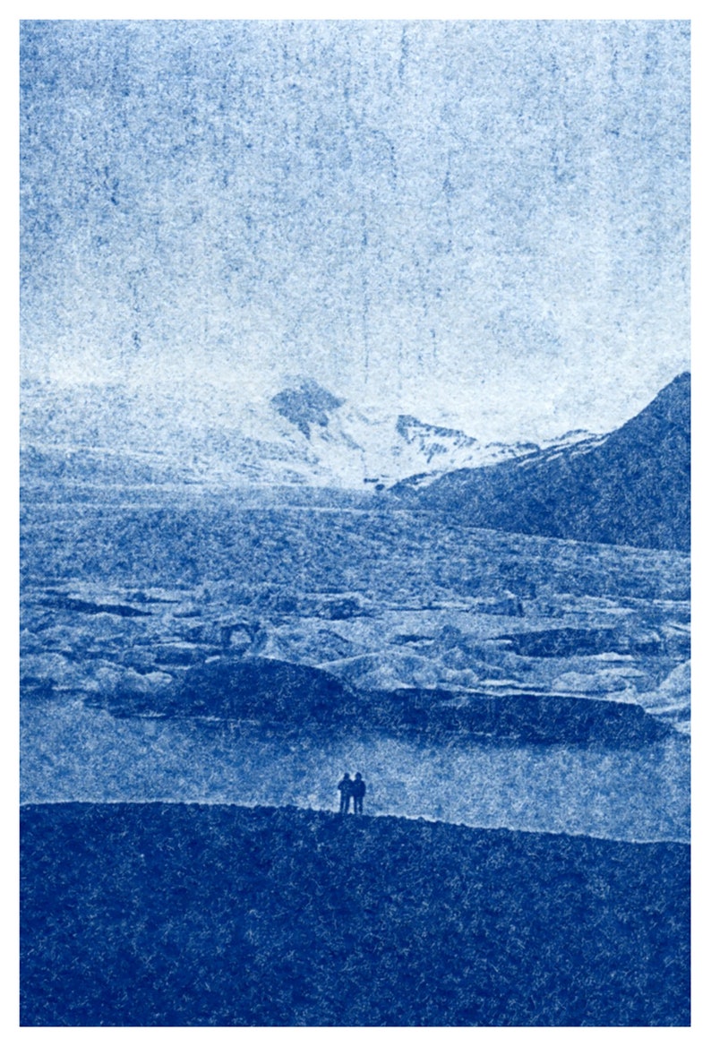 Digital Cyanotype Print, Modern Art, Wall Art, Iceland Poster image 3