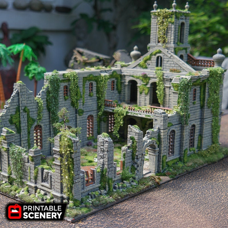 ruined-caribbean-church-wargaming-building-ww2-scatter-terrain-wwii