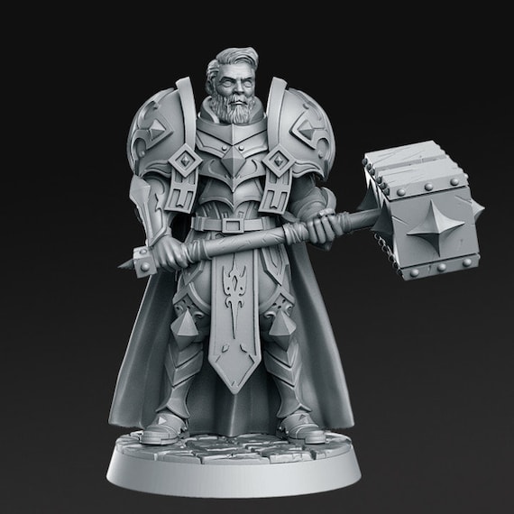 32mm Paladin DnD Tabletop Games Pathfinder Wargames Knight 5e RPG Resin Miniature D&D Cleric for Dungeons and Dragons