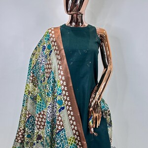Sleeveless Kurta - Green Kurta with Palazzos & Dupatta - Indian Dress - Kurti Palazzo Set - Salwar Kameez - Ethnic Wear - Party Wear Dresses