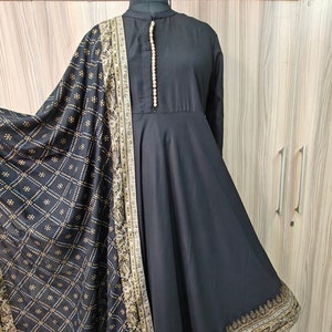 Black plain anarkali sales