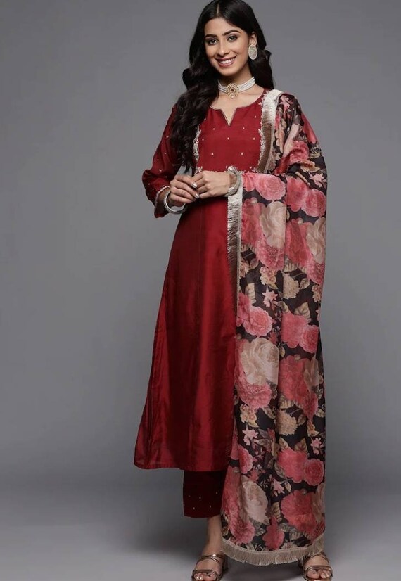 Party Wear Kurta Set Indian Dress Ethnic Kurta Set - Etsy 日本