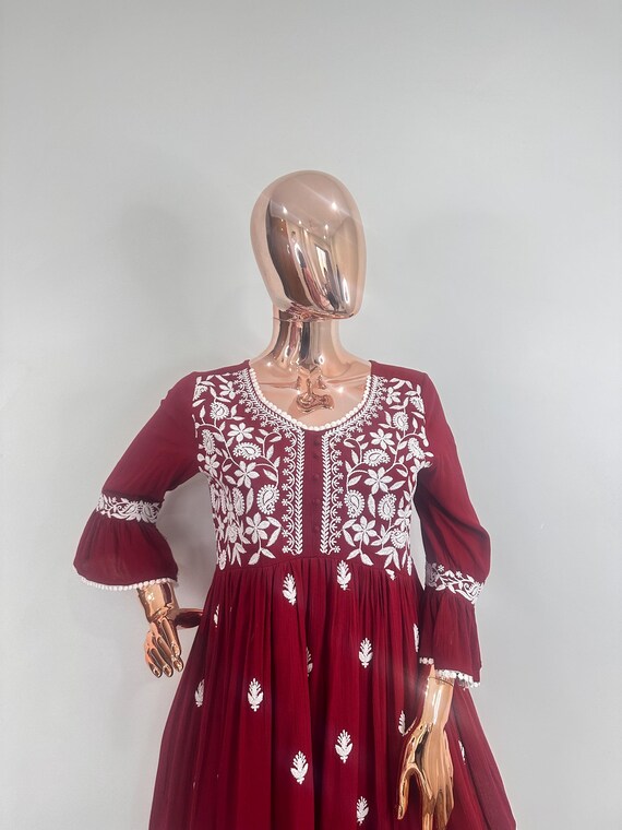 Cotton Kurta Tunic Tops for Women Bandani Printed Collar Top