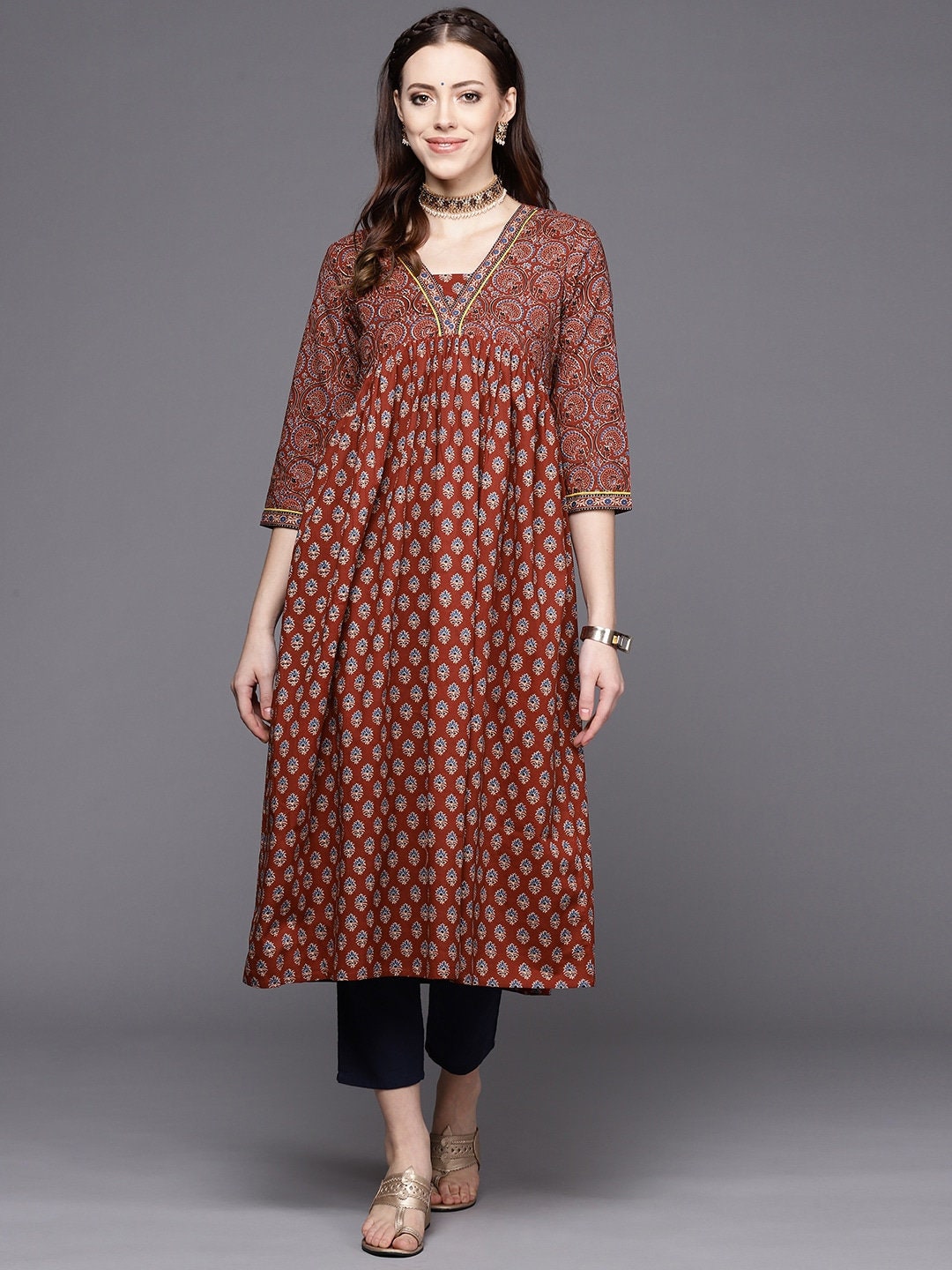 Buy Mighty Threads Womens Brown Kalamkari Buddha Cotton Kurta - XXXL Online  at Best Prices in India - JioMart.