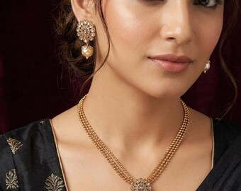 Long Polki Necklace Sabyasachi Necklace Indian Long Necklace Pakistani Jewelry Kundan Long Necklace Mala Indian Wedding Jewelry Gift For Her