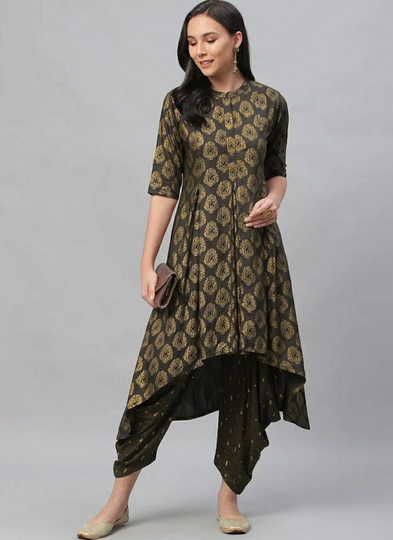 Printed Kurta With Dhoti Pants 