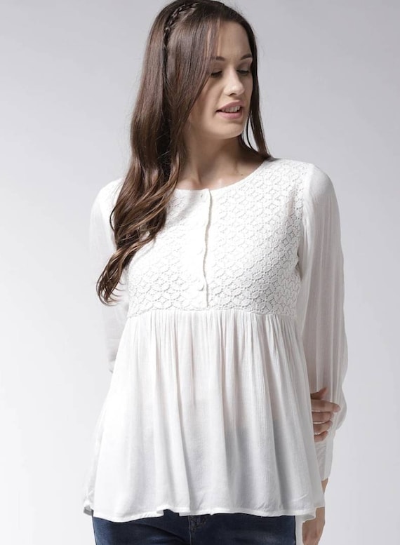 Modal White Short Kurti With Button at Rs 550 | Tail Kurti in Lucknow | ID:  2853087406133