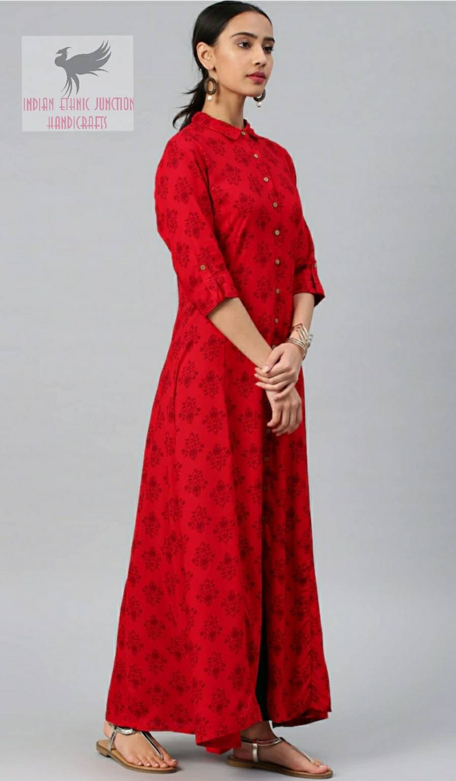 red frock kurti