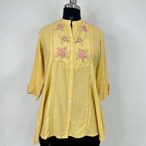 Tunic Tops For Women - Floral Printed Empire Top - Short Kurta - Kurtis For Women - Summer Tops Tees T-shirt Plus Size Boho Tops