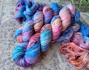 June Sunset: Cedar Sock, Superwash Merino, Hand Dyed Wool Yarn
