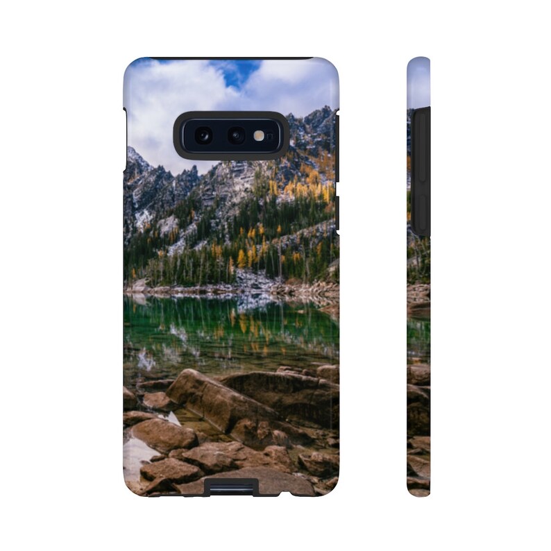 Colchuck Lake Washington Mountain Hiking Adventure Premium Tough Wireless Charging Phone Case for Apple iPhone Samsung Galaxy