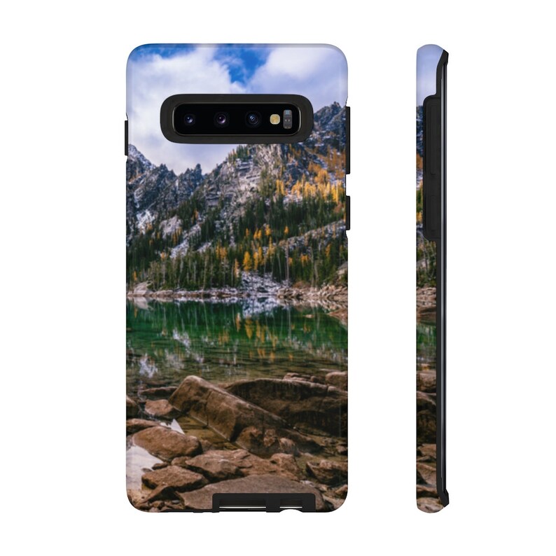 Colchuck Lake Washington Mountain Hiking Adventure Premium Tough Wireless Charging Phone Case for Apple iPhone Samsung Galaxy