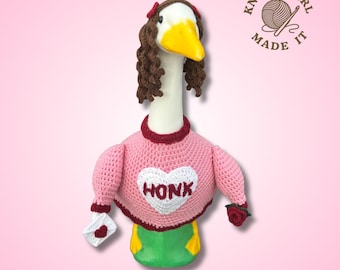 Valentinstag Porch Goose HONK Pullover Outfit Häkelanleitung PDF Instant Download